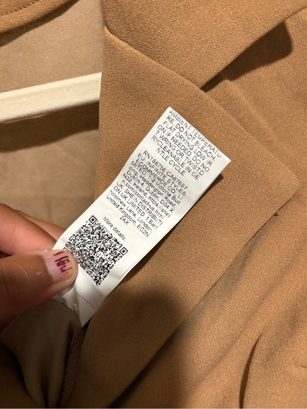 Women Long Sleeve Camel jumpsuit with Tailored Collar and optional belt size xs - Picture 10 of 11